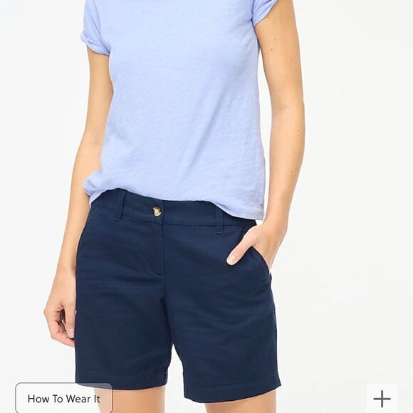 NWT J. Crew Navy Classic Chino 7” - Picture 1 of 7